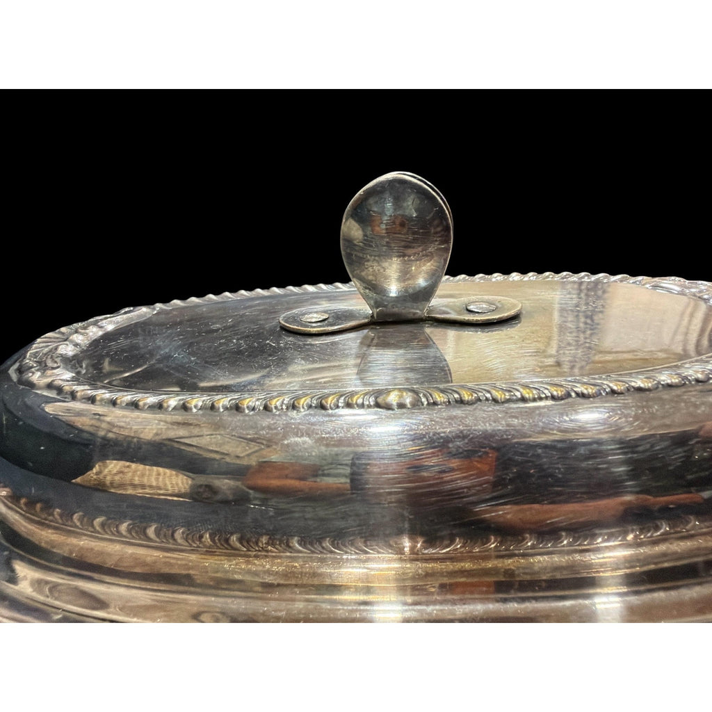 Vintage Silverplate Covered Butter Dish Glass Insert Elegant
