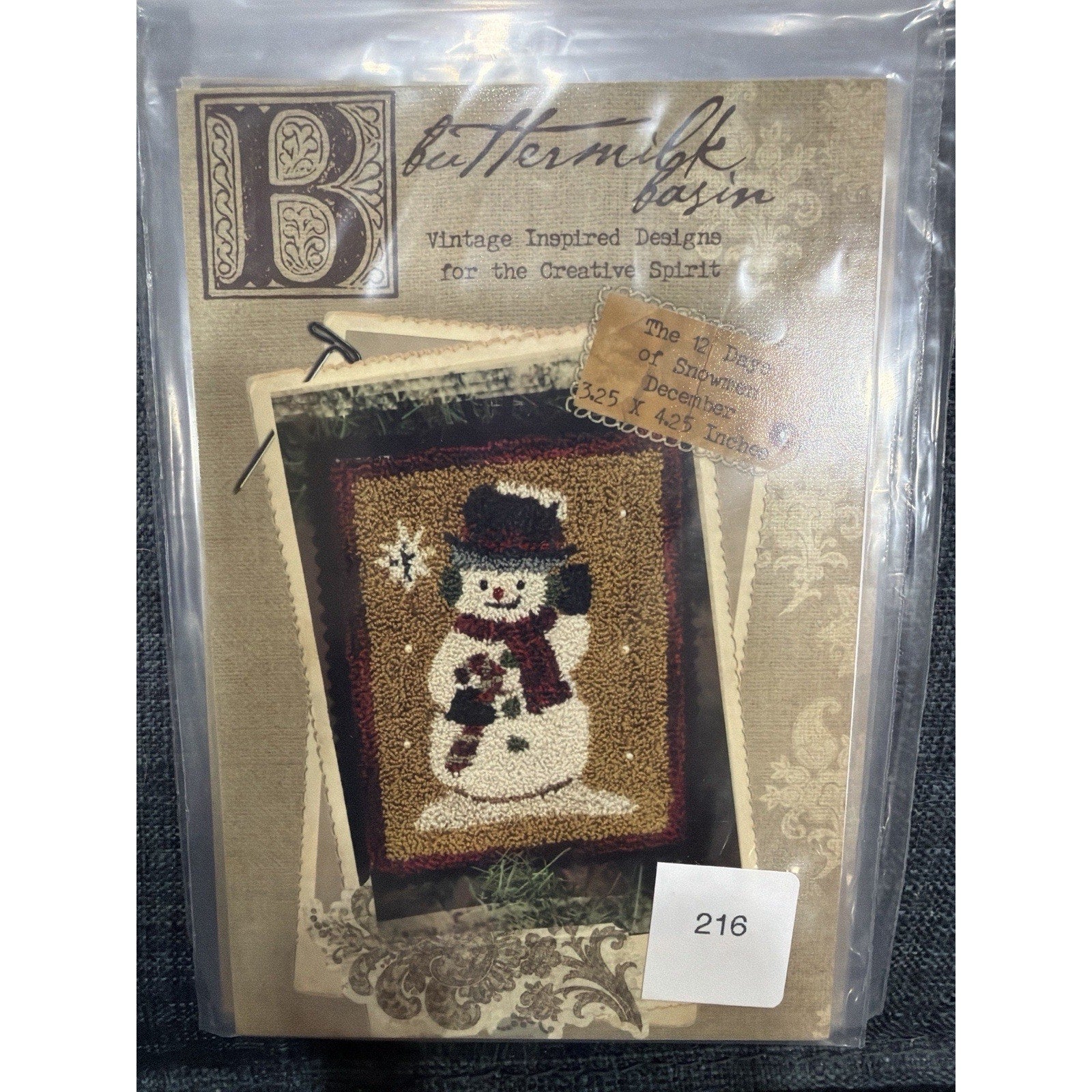 Buttermilk Basin #216 12 Days of Snowmen December Punch Pattern