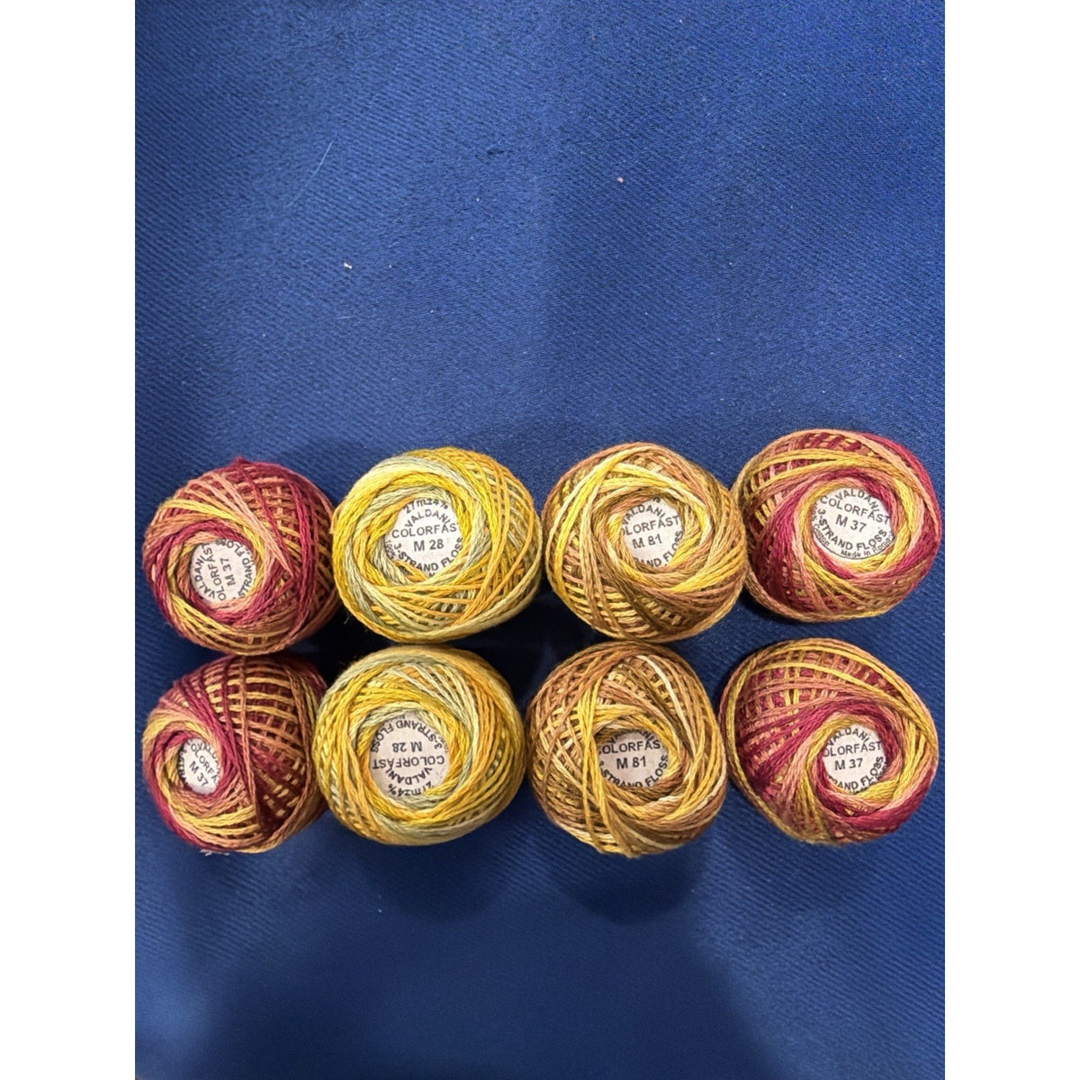 Valdani Pearl Cotton Set 8 Balls Colorfast Autumn Glow M28 M37 M81