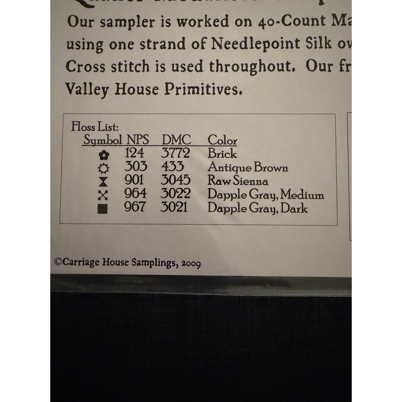 Carriage House Samplings Quaker Medallion Sampler Cross Stitch Pattern