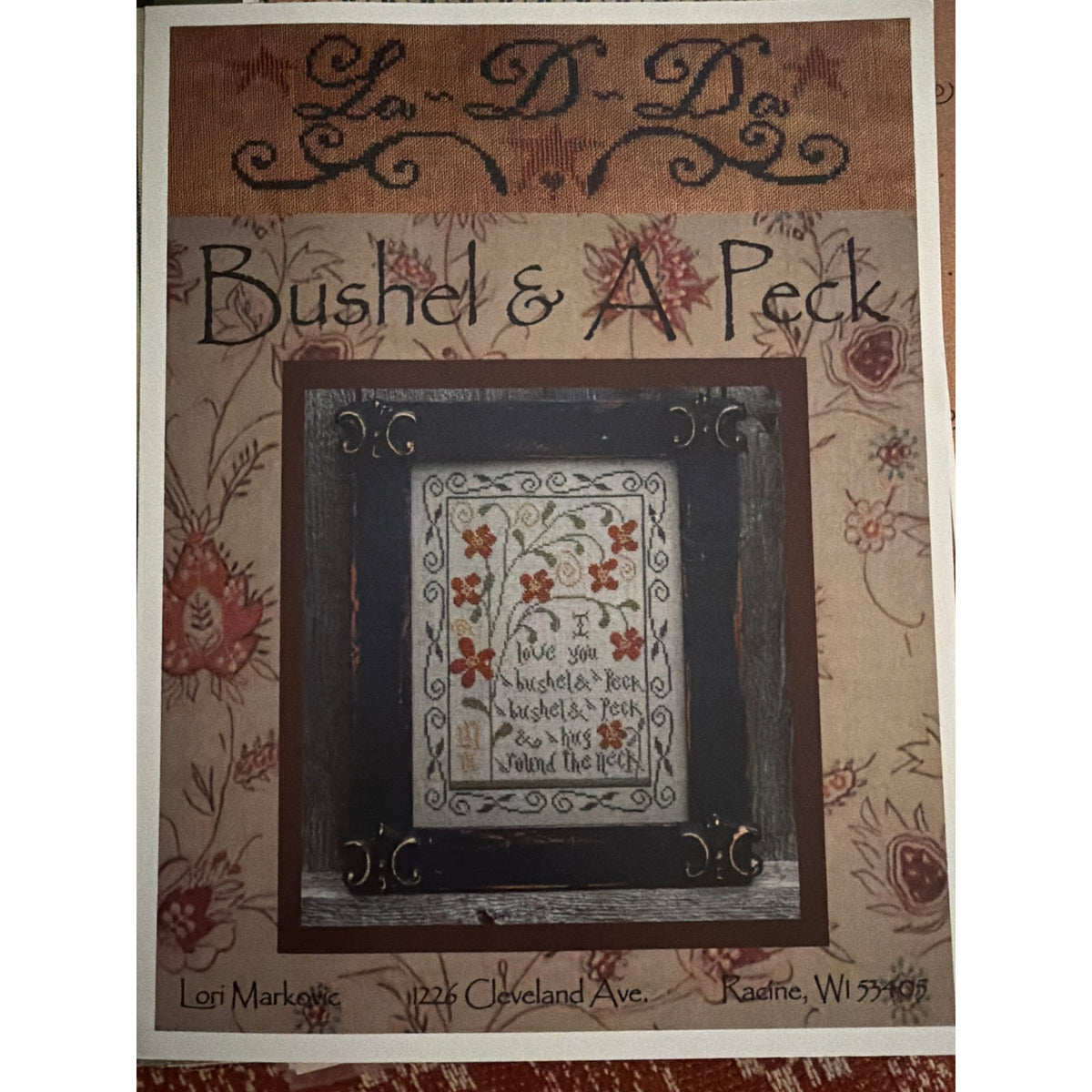 La-D-Da Bushel & A Peck Cross Stitch Floral Sampler NOS