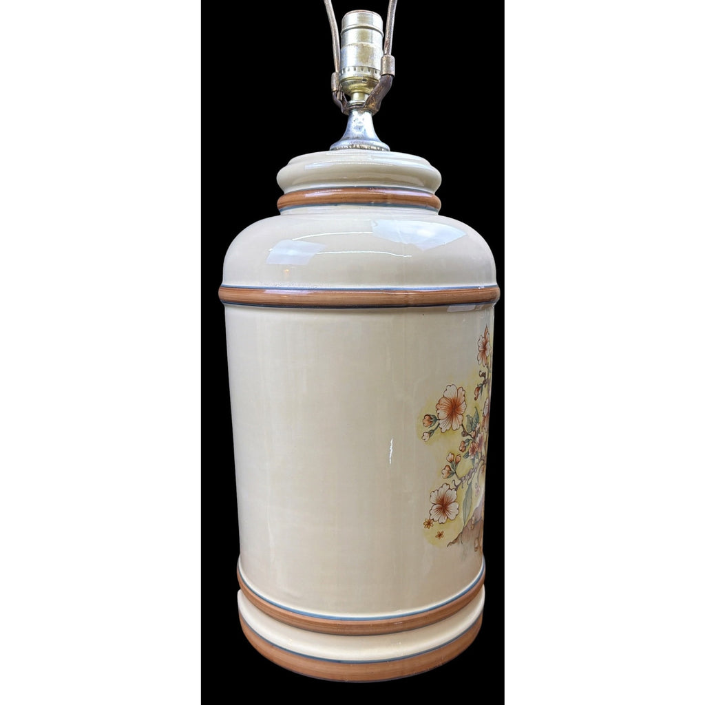 Vintage Chinoiserie Peacock Porcelain Table Lamp Pair (Sold Individually)