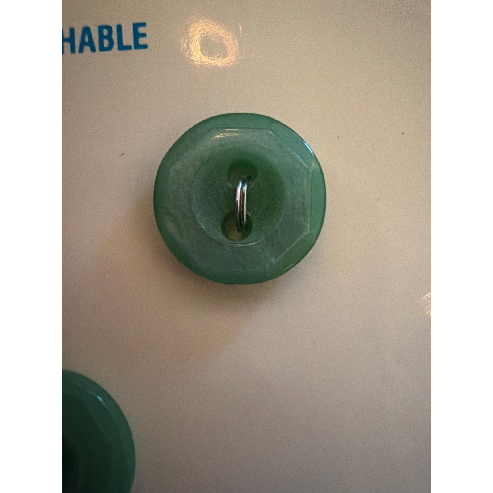 Vintage Le Bouton Green Buttons (15 Count), 12mm Plastic Sewing Craft Supplies