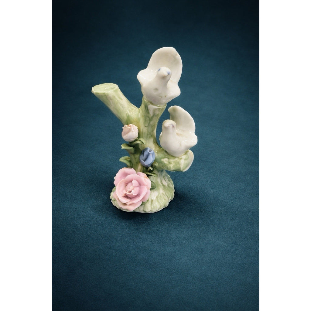 Vintage Porcelain Floral Figuring | Hand-Painted Roses | 5.5”