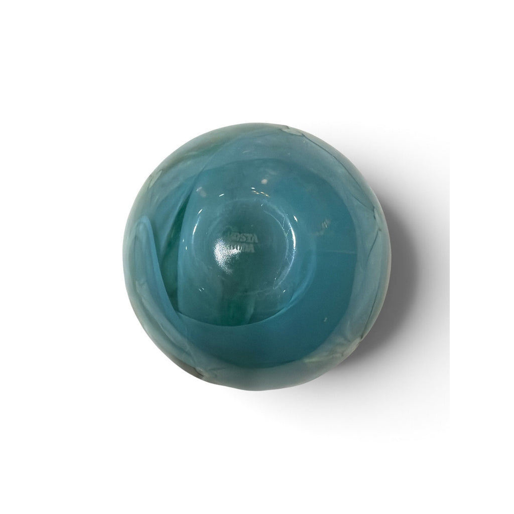 Kosta Boda Sweden Turquoise Art Glass Bowl Scandinavian Modern 4.5"