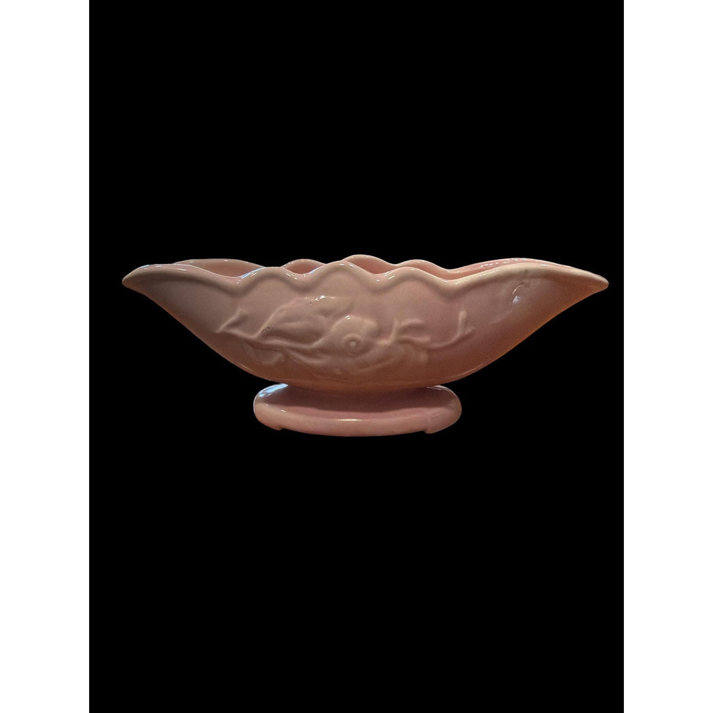 Vintage Pink Gold Bowl Planter Mid Century Modern Centerpiece Hollywood Regency
