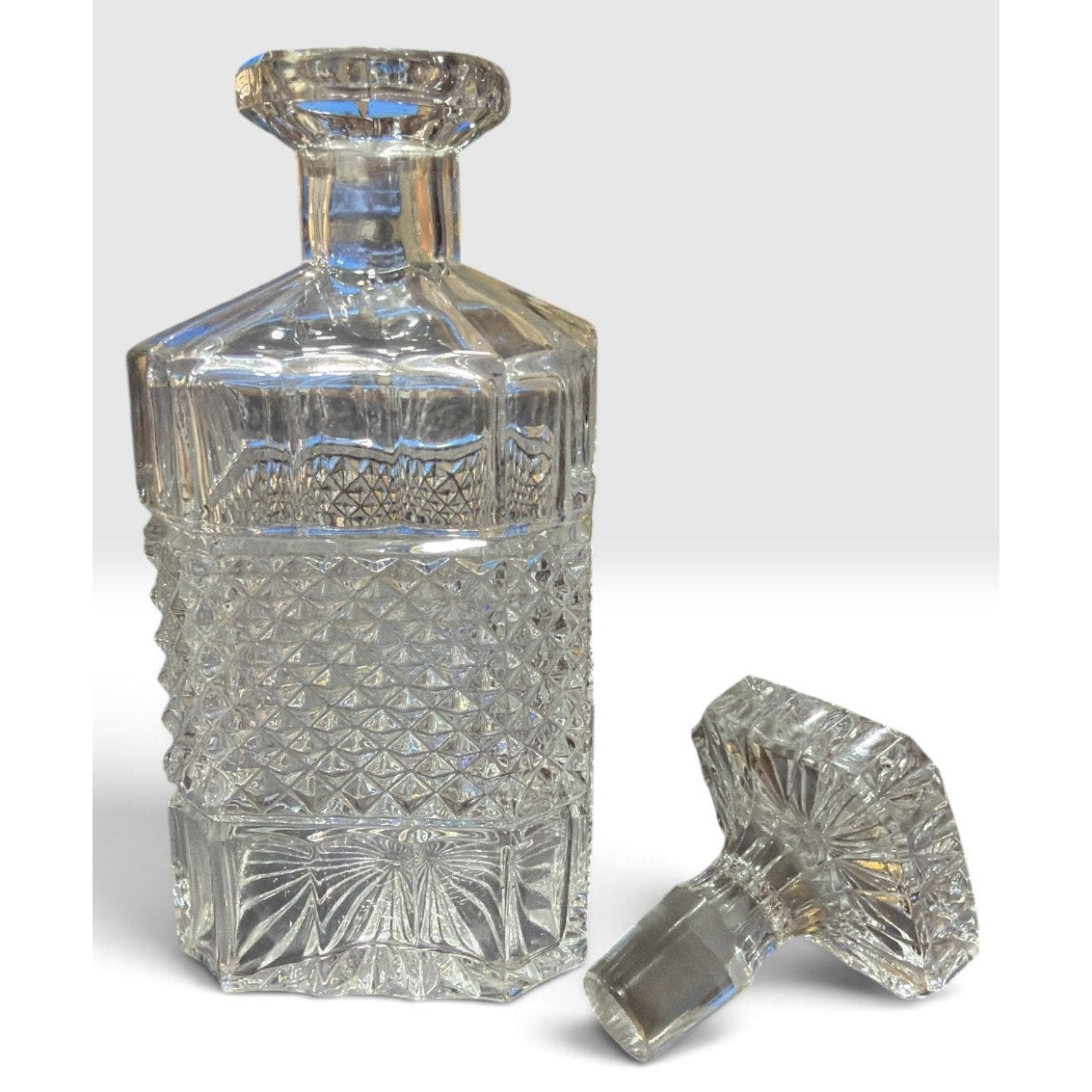 Golden Crown E&R Hand Cut Lead Crystal Decanter West Germany 9.5" – additional view 2