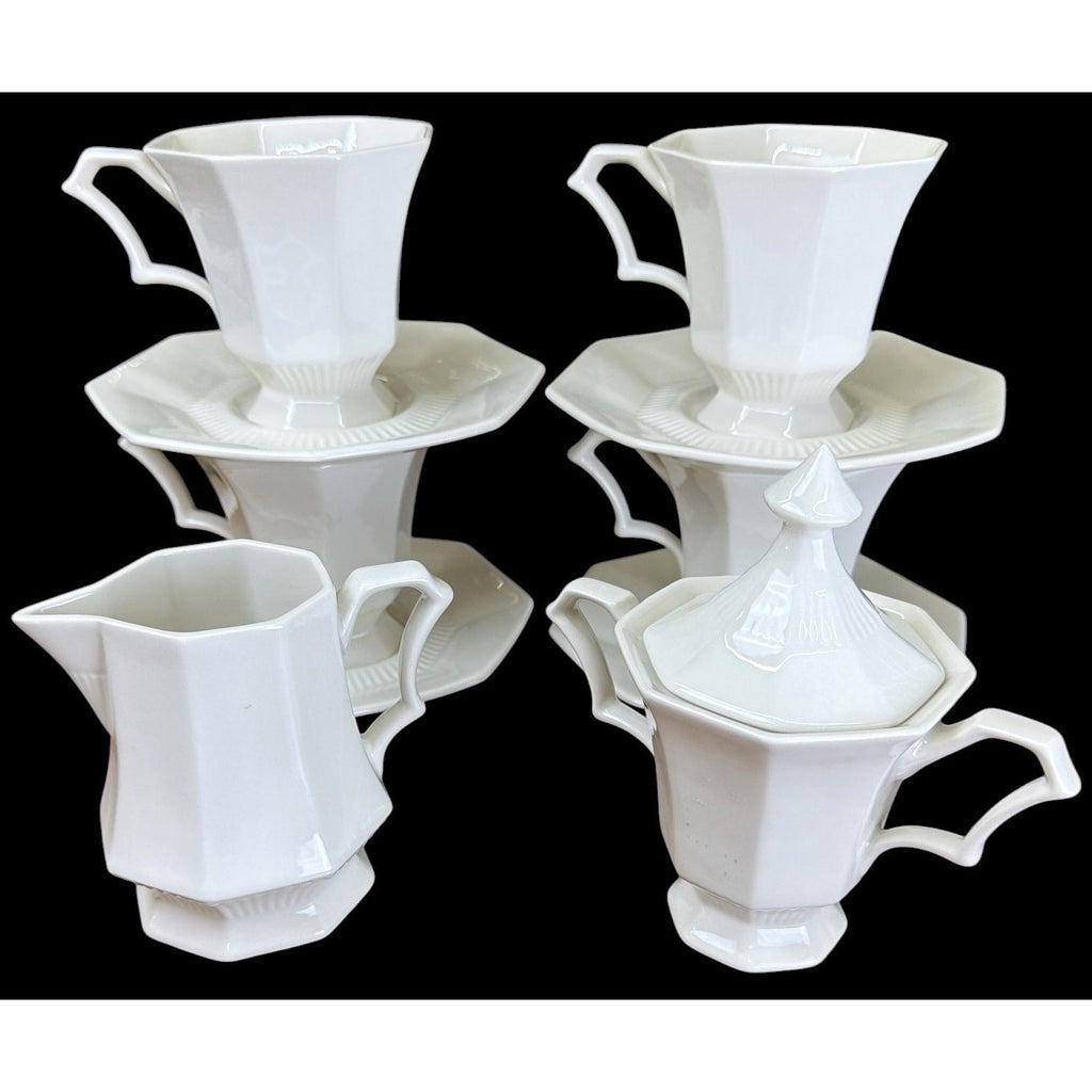 Vintage Independence White Ironstone Interpace Japan 11 Pc Tea Coffee Set – additional view 3