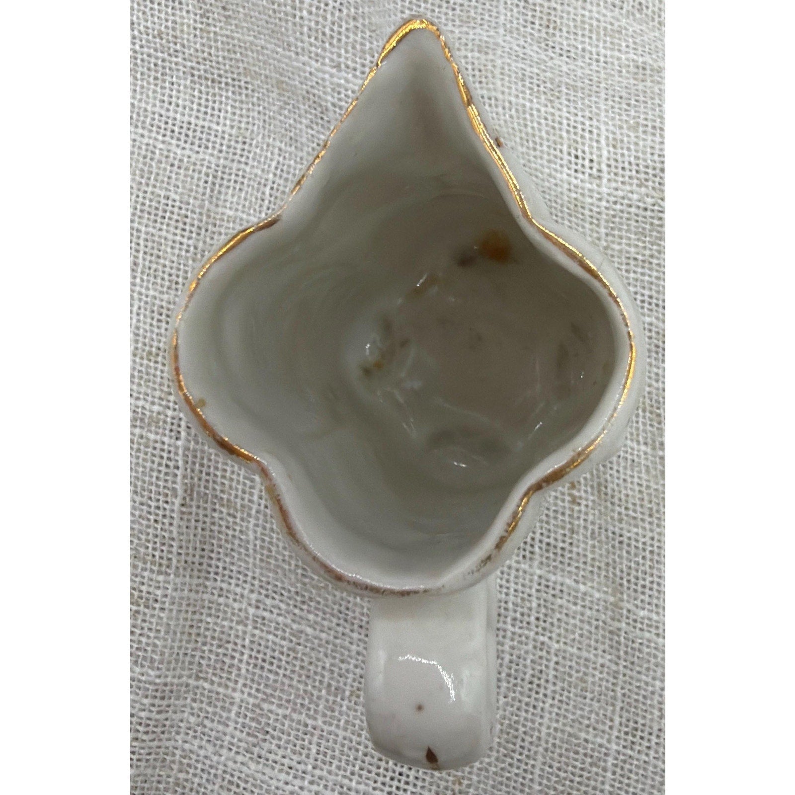 Vintage Mini Porcelain Creamer Bud Vase Blue Floral Gold Trim Tiny Vase
