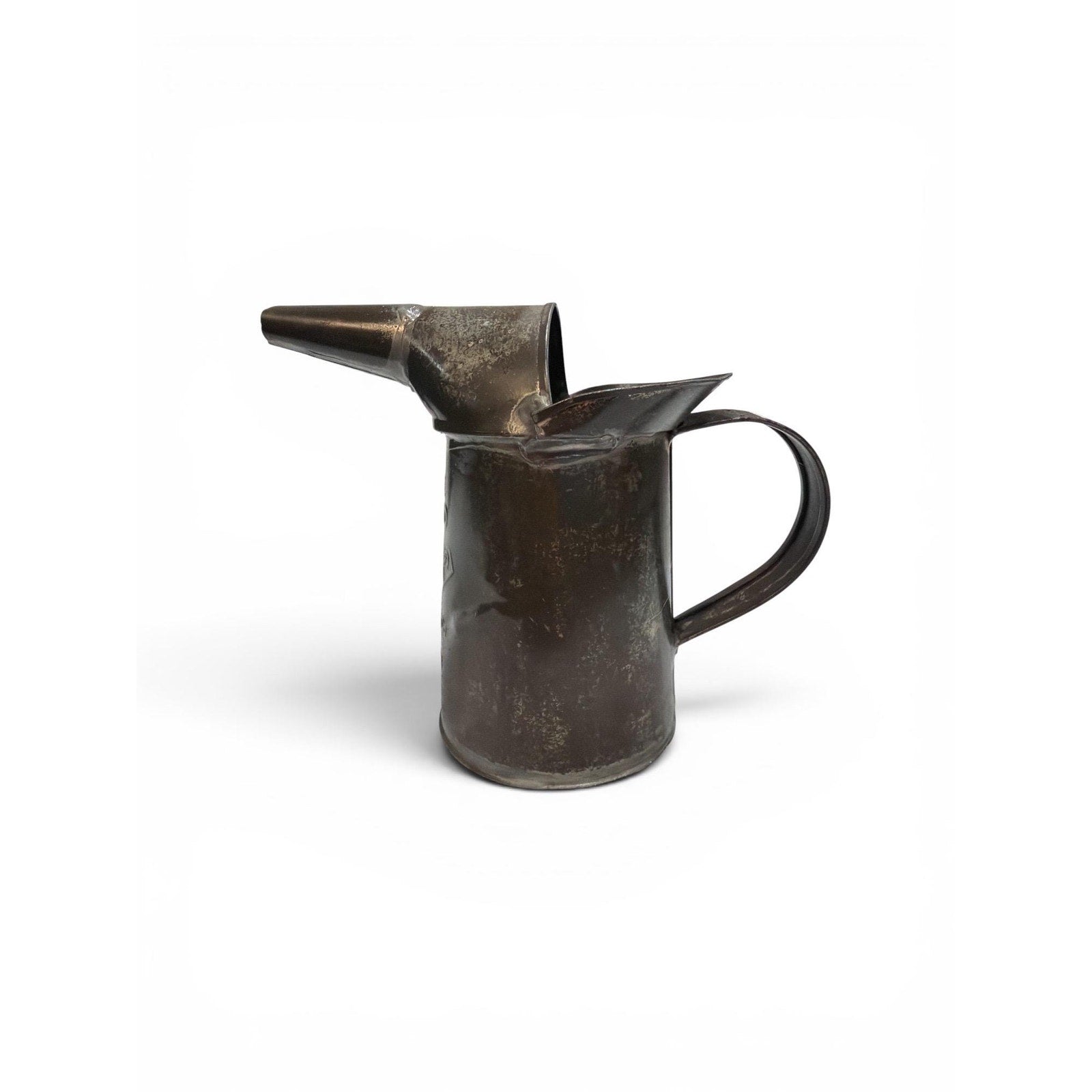 Antique 1 Pint Liquid Measure Tin Pitcher | Primitive Farmhouse Metal Can