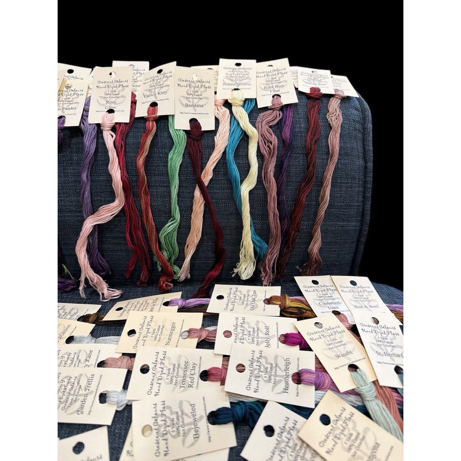 120 NOS Crescent Colours Hand Dyed Floss Lot Stored 14 Years Rare OOP Colors