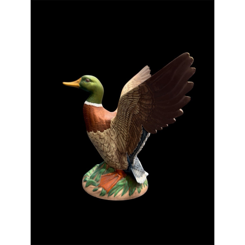 Vintage Holland Mold Mallard Duck Figurine, Large Flying Duck Ceramic Sculpture