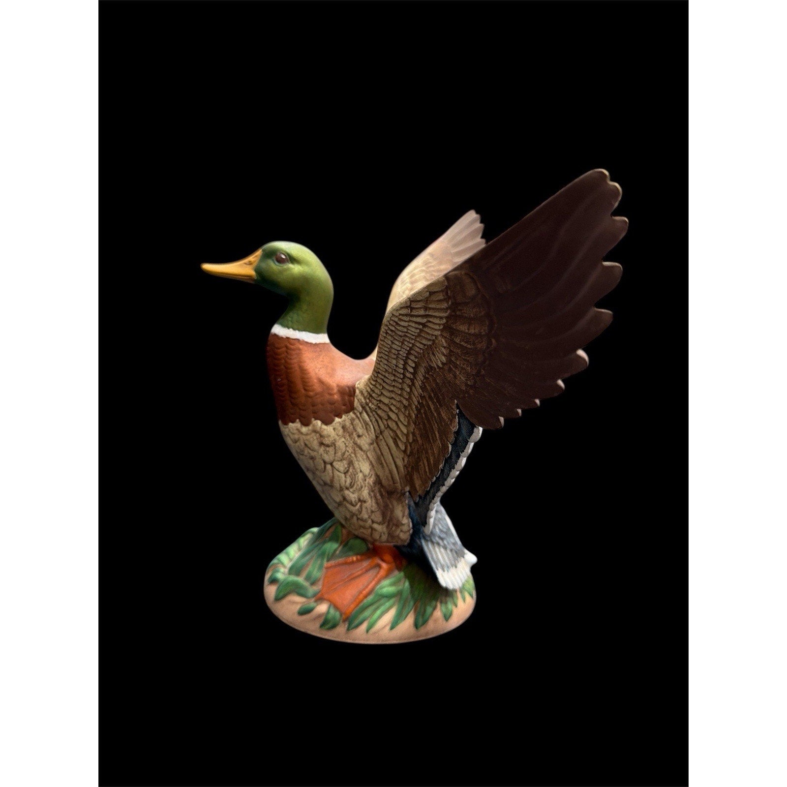 Vintage Holland Mold Mallard Duck Figurine, Large Flying Duck Ceramic Sculpture