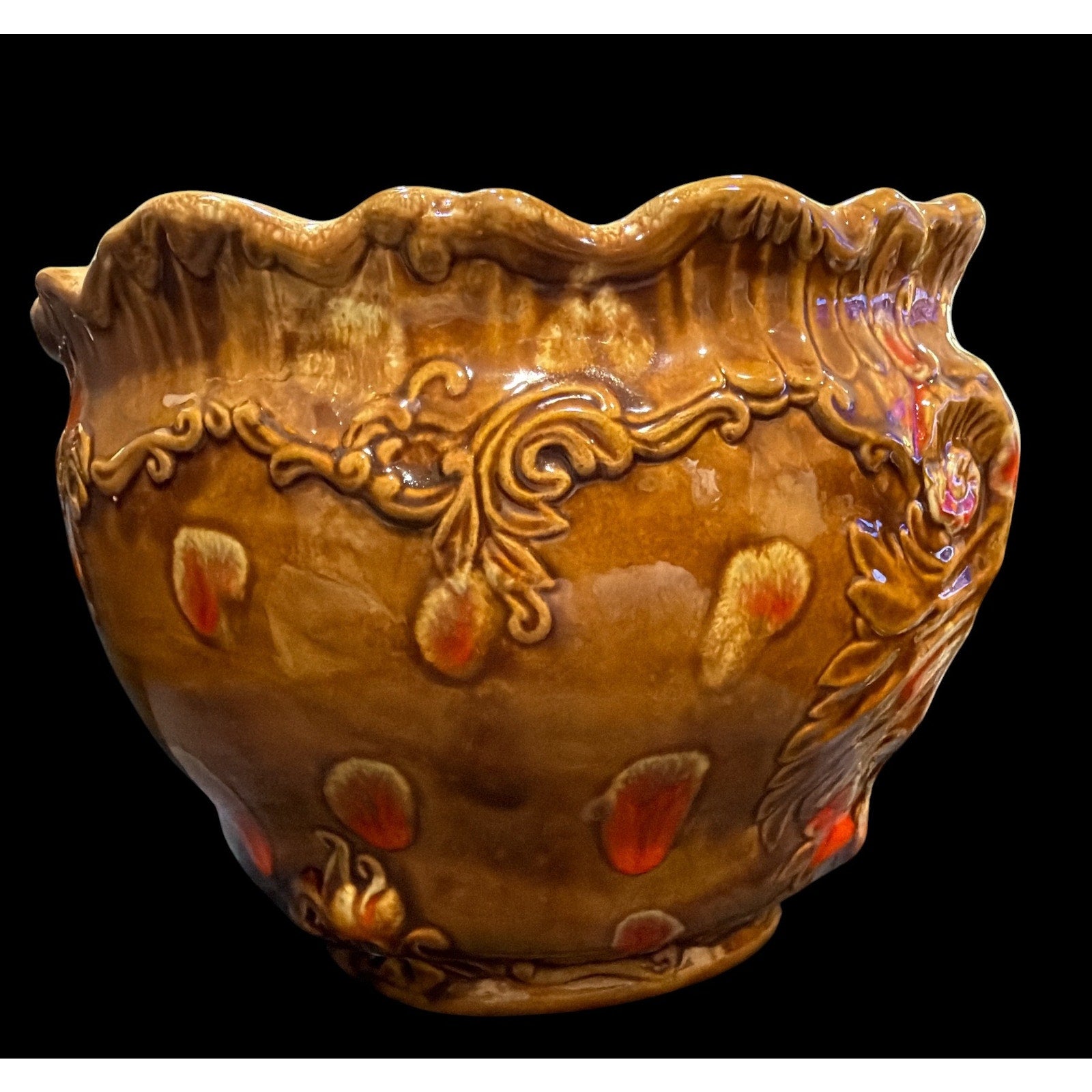 Exceptional Mullins Ceramics Nippa Kentucky 10" Owl Planter Uncommon Large-Format Art Pottery Jardiniere