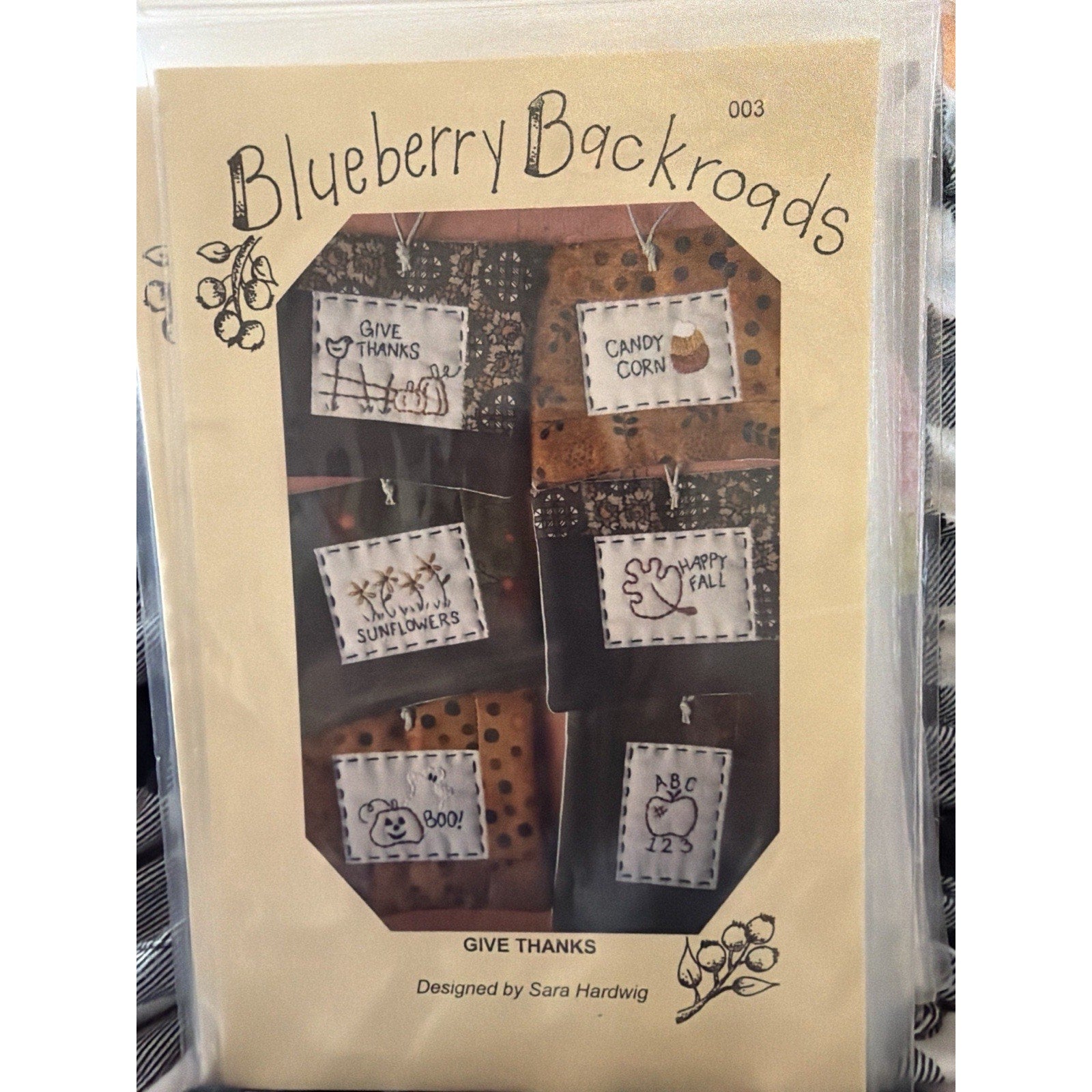 Blueberry Backroads Give Thanks Fall Embroidery Pattern 003