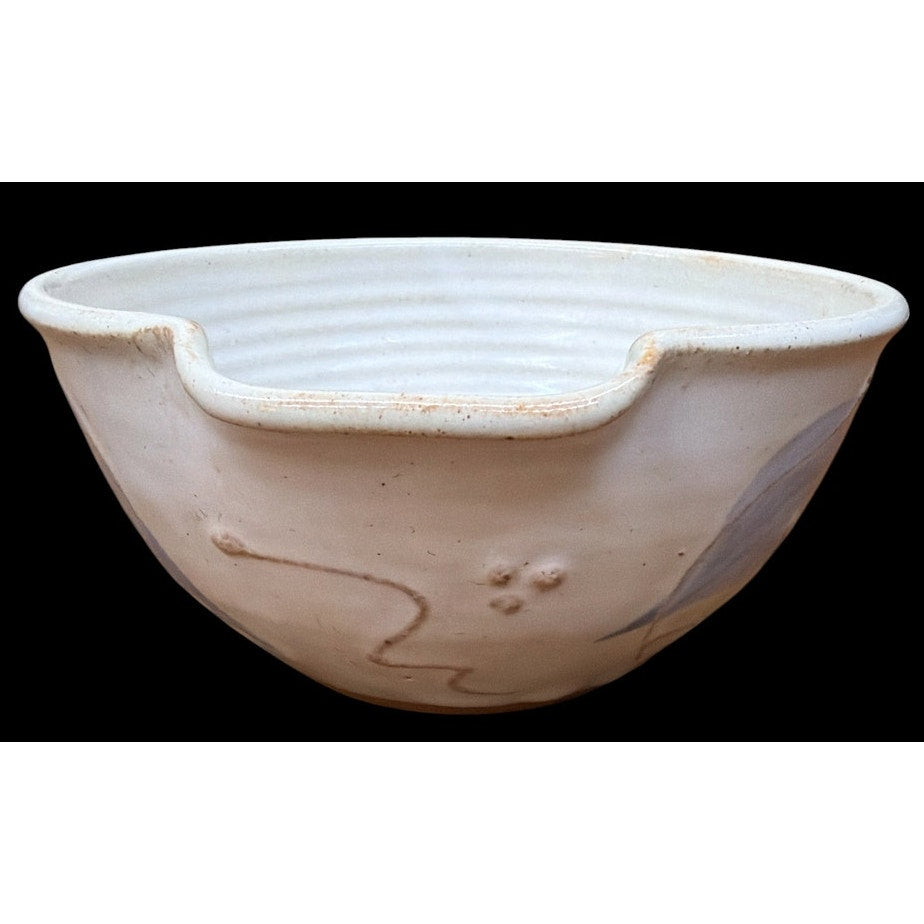 Vintage Studio Pottery Pouring Bowls Pair Hand Thrown Blue Ivory Stoneware – additional view 6