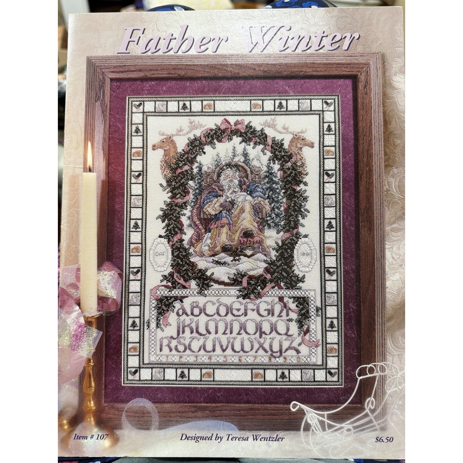 Teresa Wentzler Father Winter Cross Stitch Pattern #107 NEW