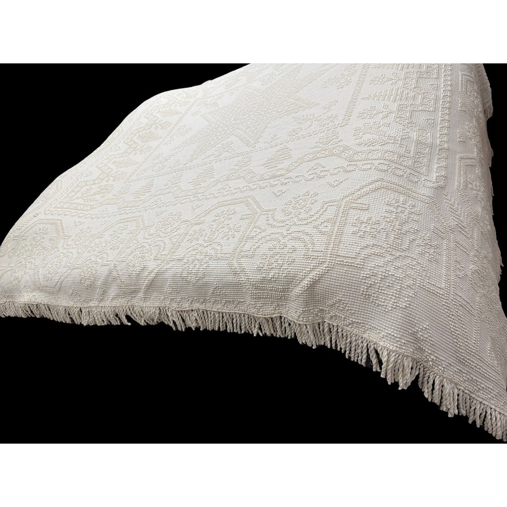 Vintage Candlewick Bedspread 100% Cotton Star Medallion Full Queen 88 x 104 – additional view 3