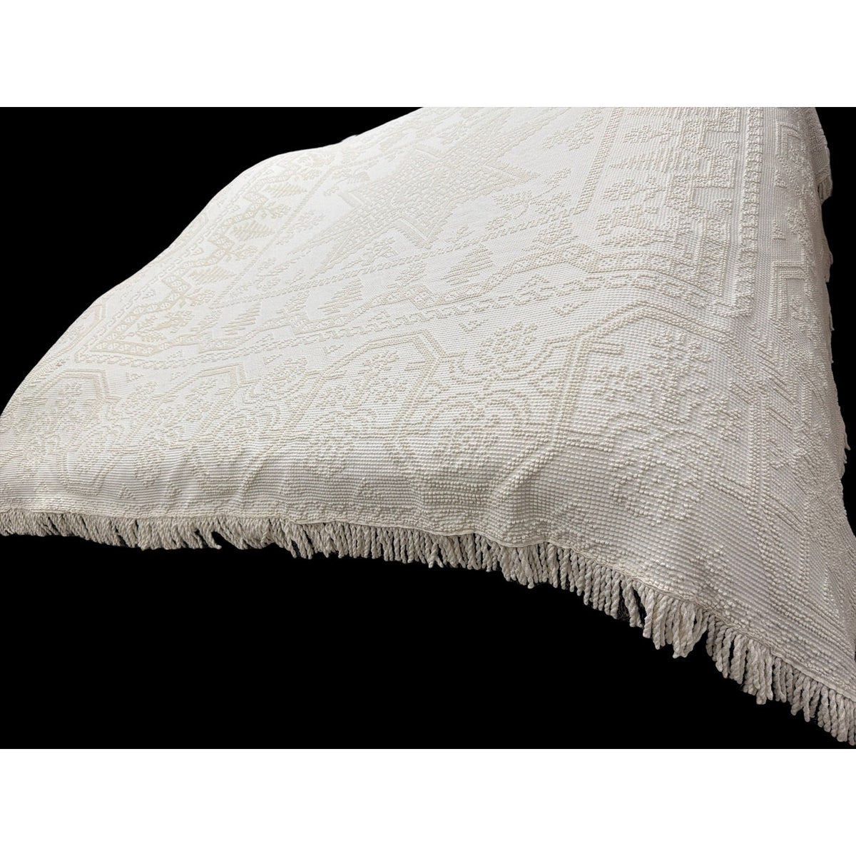 Vintage Candlewick Bedspread 100% Cotton Star Medallion Full Queen 88 x 104 – additional view 3