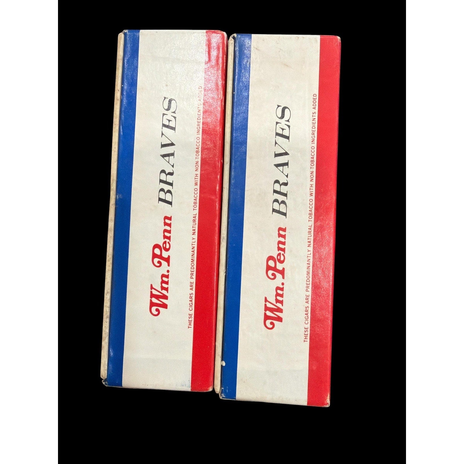 Pair of Vintage Wm Penn Braves Cigar Box Americana Decor Colonial Graphic