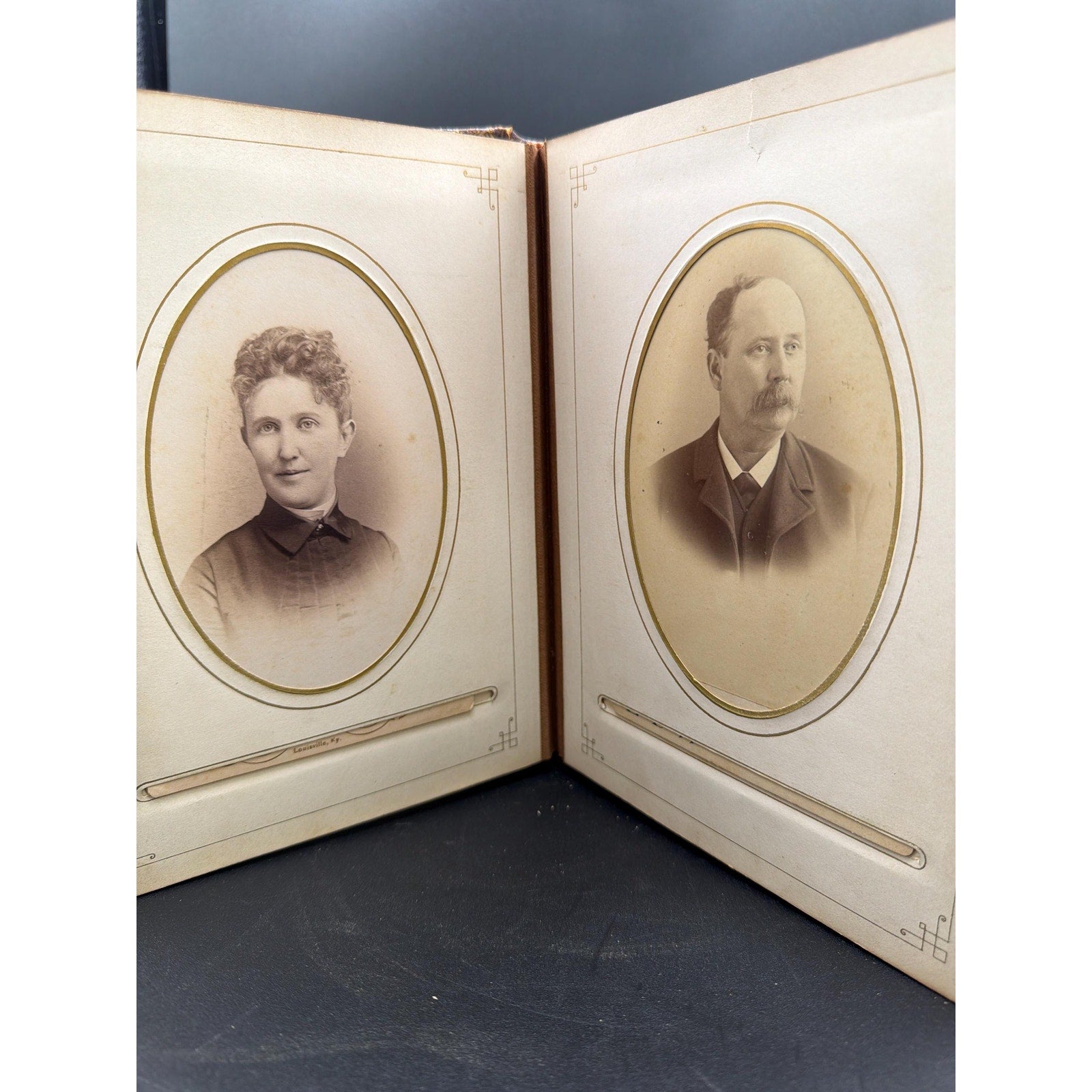 Victorian Photo Album 38 Cabinet Cards 1911 Receipts Antique Family Archive