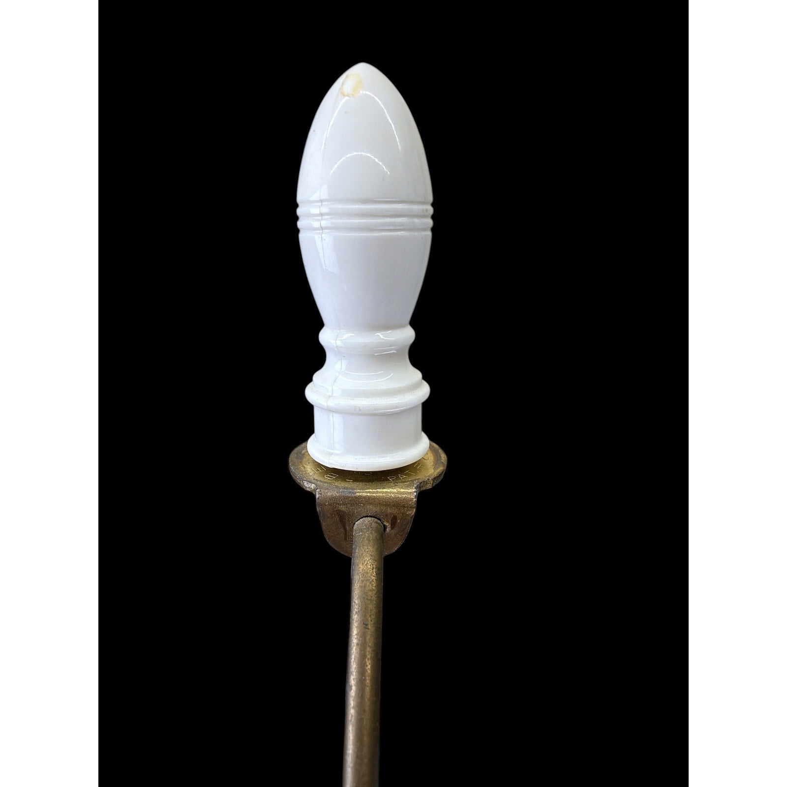 Vintage Floral Milk Glass Table Lamp Brass Base Cottage Bedroom Lighting