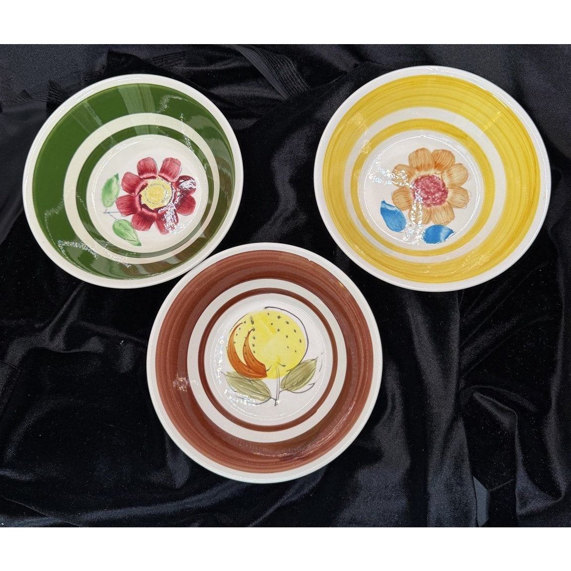 Vintage Norleans Hand Painted Ironstone Bowls Set of 3 Japan Korea Floral