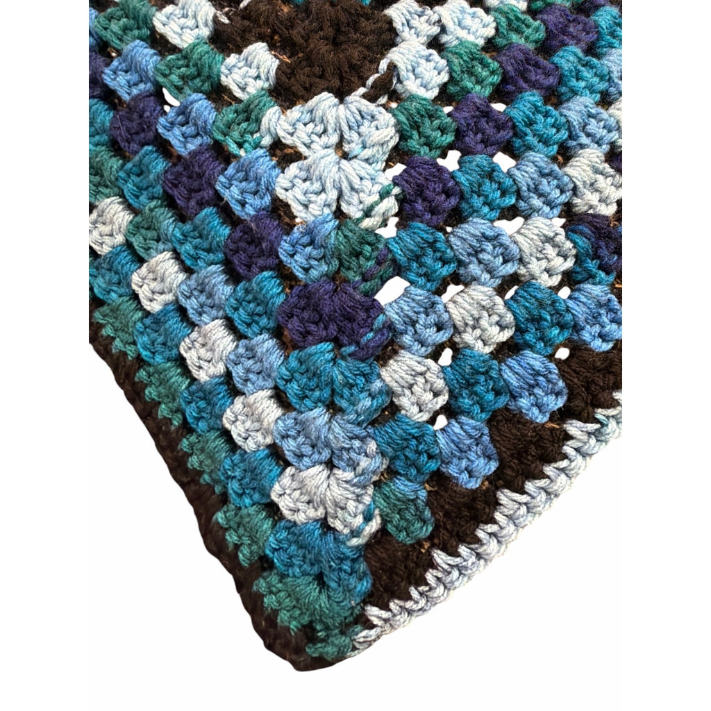 Blue Lagoon Handmade Crochet Afghan Granny Square Lap Throw 46 x 46 – additional view 10