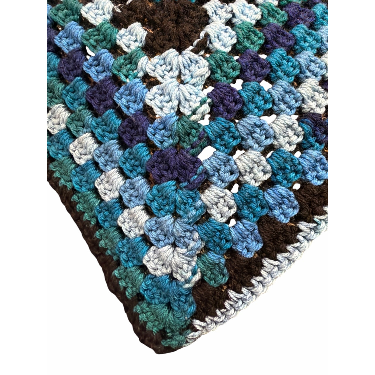 Blue Lagoon Handmade Crochet Afghan Granny Square Lap Throw 46 x 46 – additional view 10