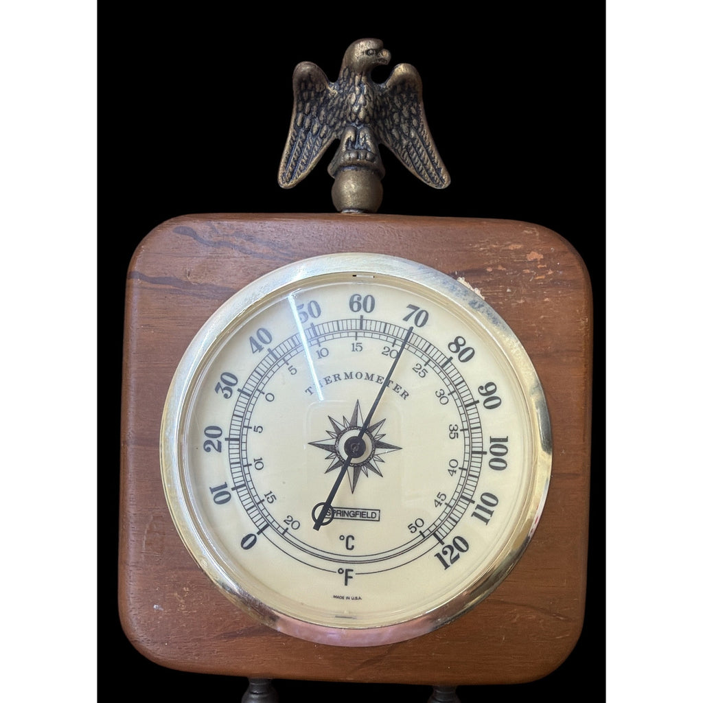 Vintage Springfield Weather Station Wood Barometer Thermometer Hygrometer USA – additional view 6