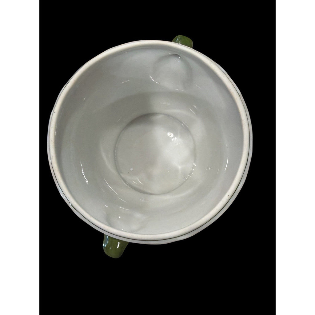 Vintage Schmid Design Folio Porcelain Jardiniere Floral Handled Planter Japan