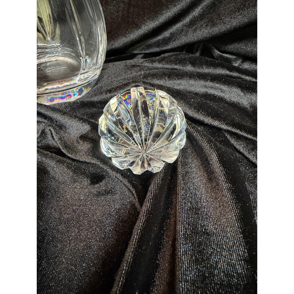 Vintage Heavy Crystal Decanter Optic Ribbed Glass Whiskey Barware 13”
