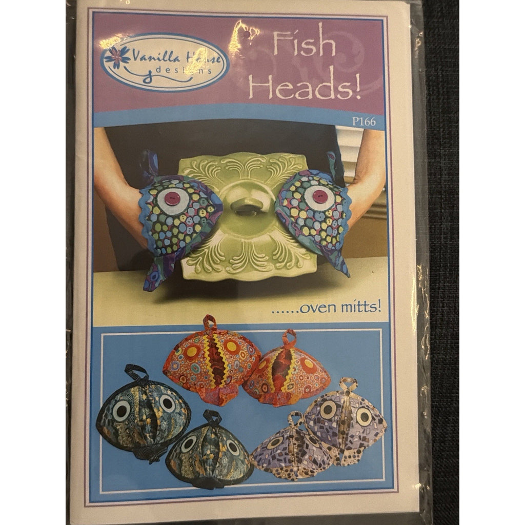 Fish Heads Oven Mitts Pattern Vanilla House P166 Quilted Kitchen