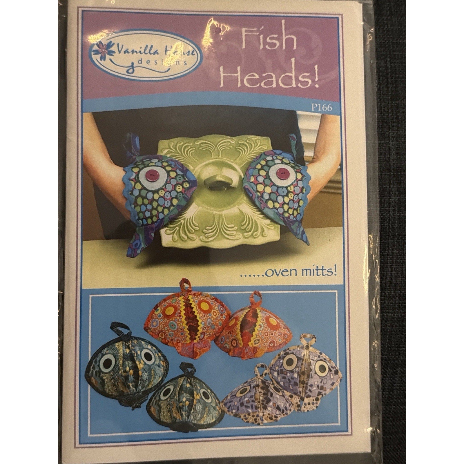 Fish Heads Oven Mitts Pattern Vanilla House P166 Quilted Kitchen
