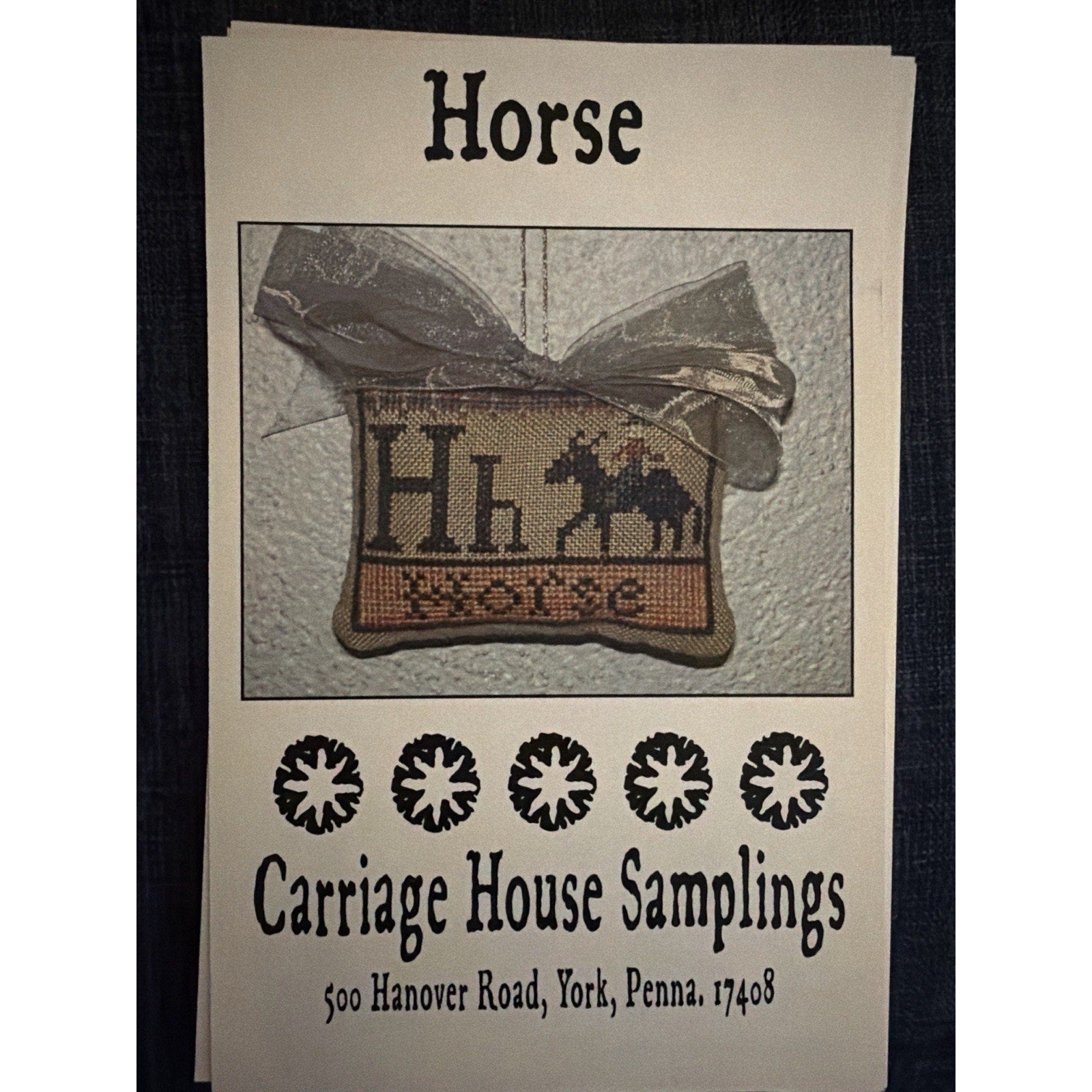 Carriage House Samplings Horse Cross Stitch Pattern Primitive