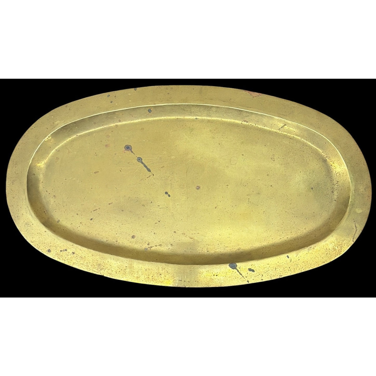 Vintage Mexican Brass Oval Tray Hecho en Mexico Mid Century 19 Inch
