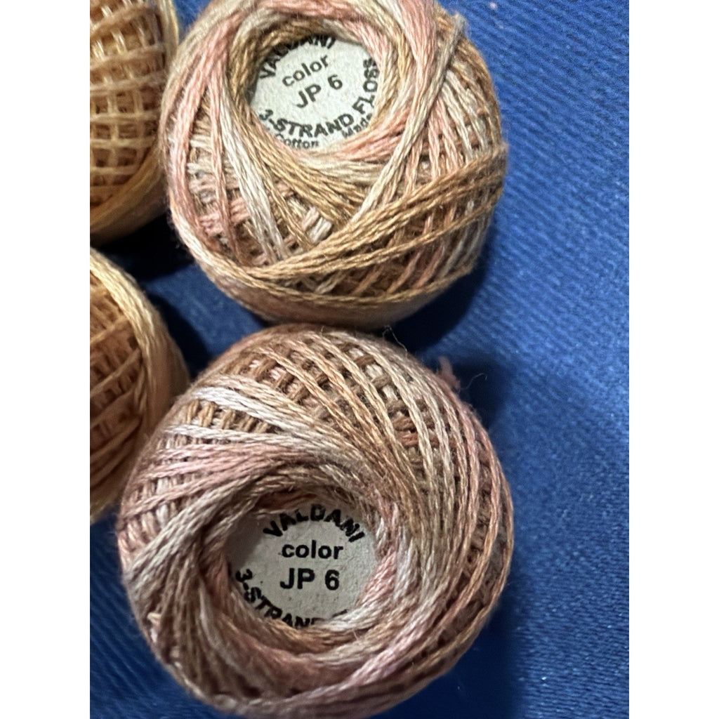 Valdani Pearl Cotton Apricot Honey Tea 8 Ball Thread Collection