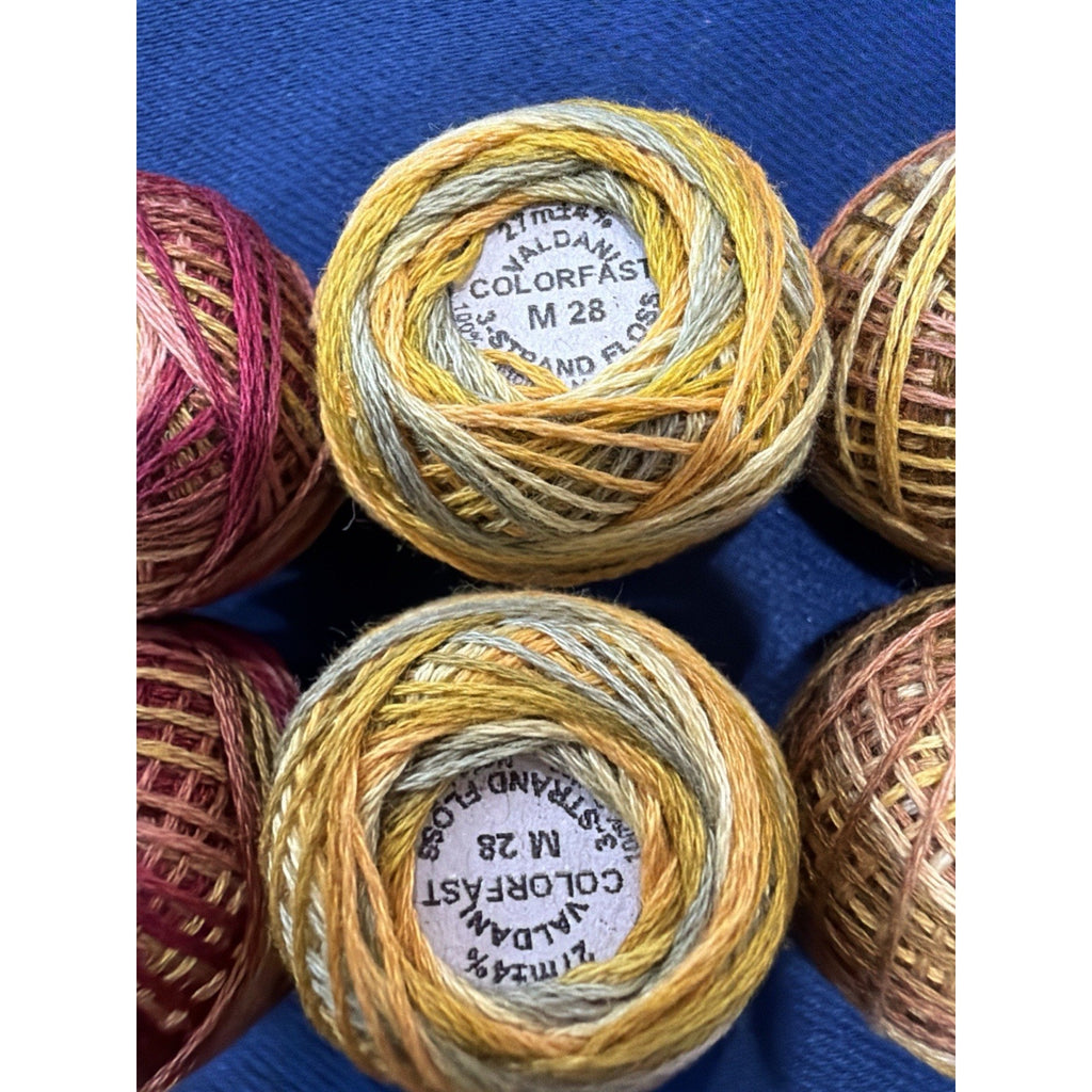Valdani Pearl Cotton Set 8 Balls Colorfast Autumn Glow M28 M37 M81