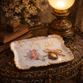 Antique RS Germany Porcelain Bowl Blue Gold Floral Handled Edwardian