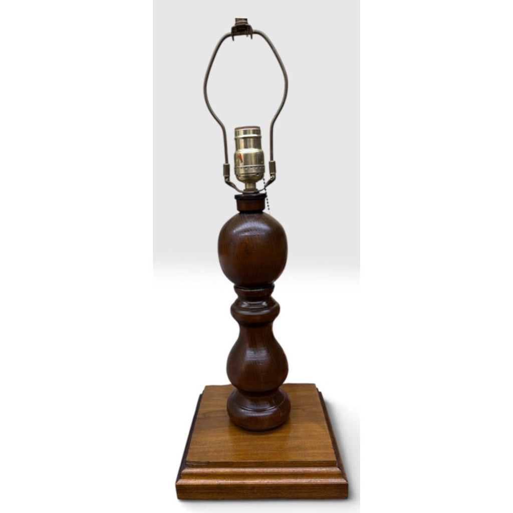 Vintage Solid Wood Baluster Table Lamp Ivory Linen Shade 22 Inch – additional view 3