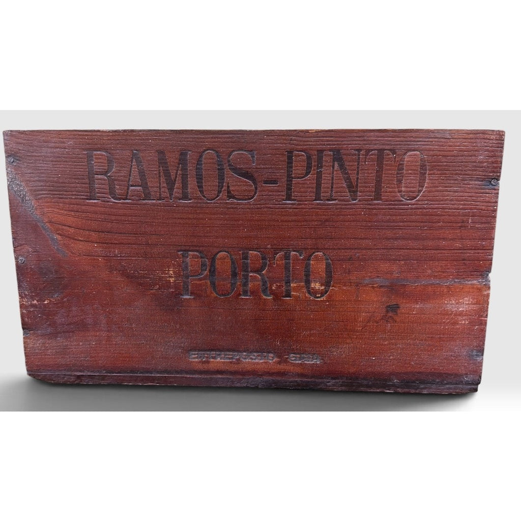 Vintage Ramos Pinto Porto Engraved Wooden Wine Crate Portugal 16 Inch – additional view 2