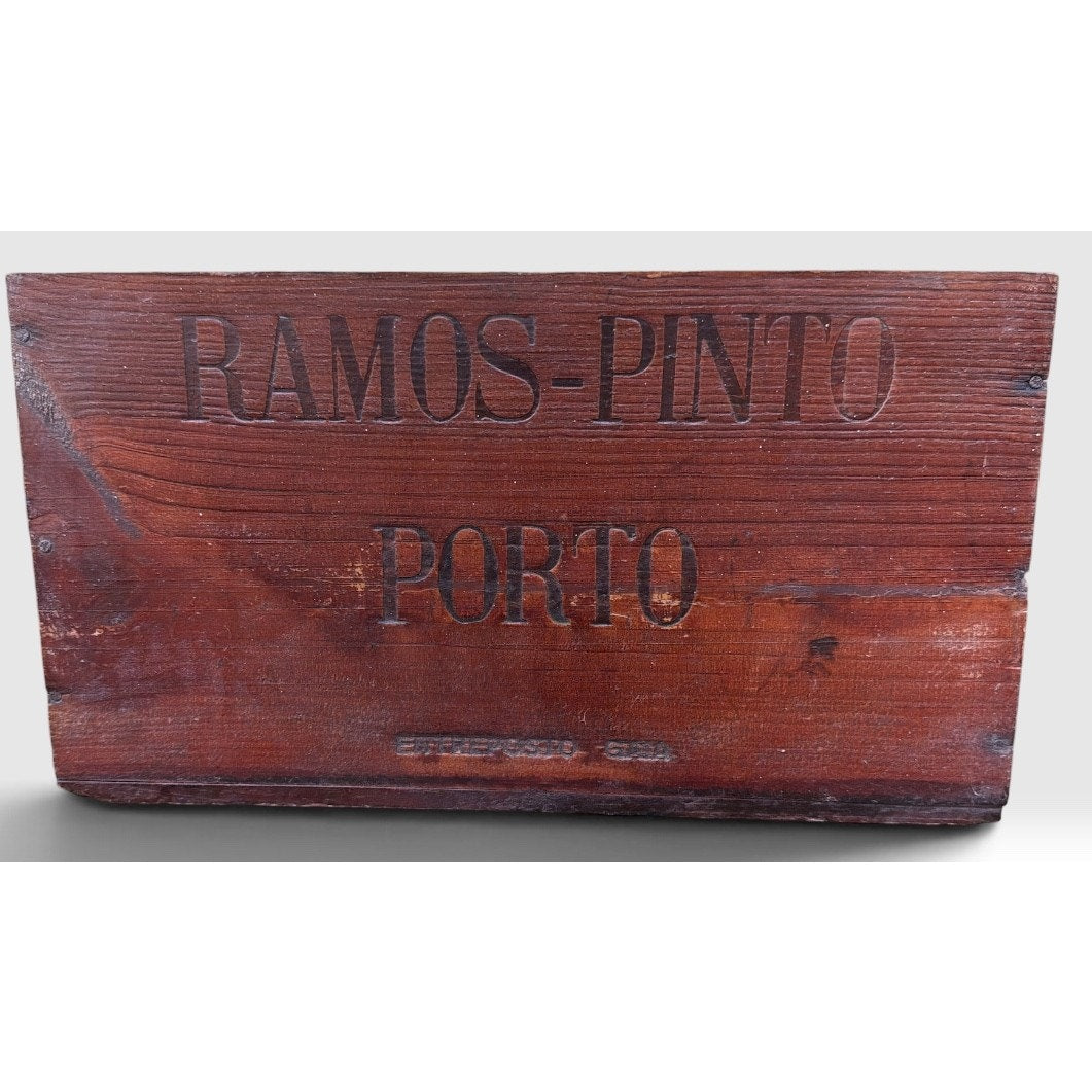 Vintage Ramos Pinto Porto Engraved Wooden Wine Crate Portugal 16 Inch – additional view 2