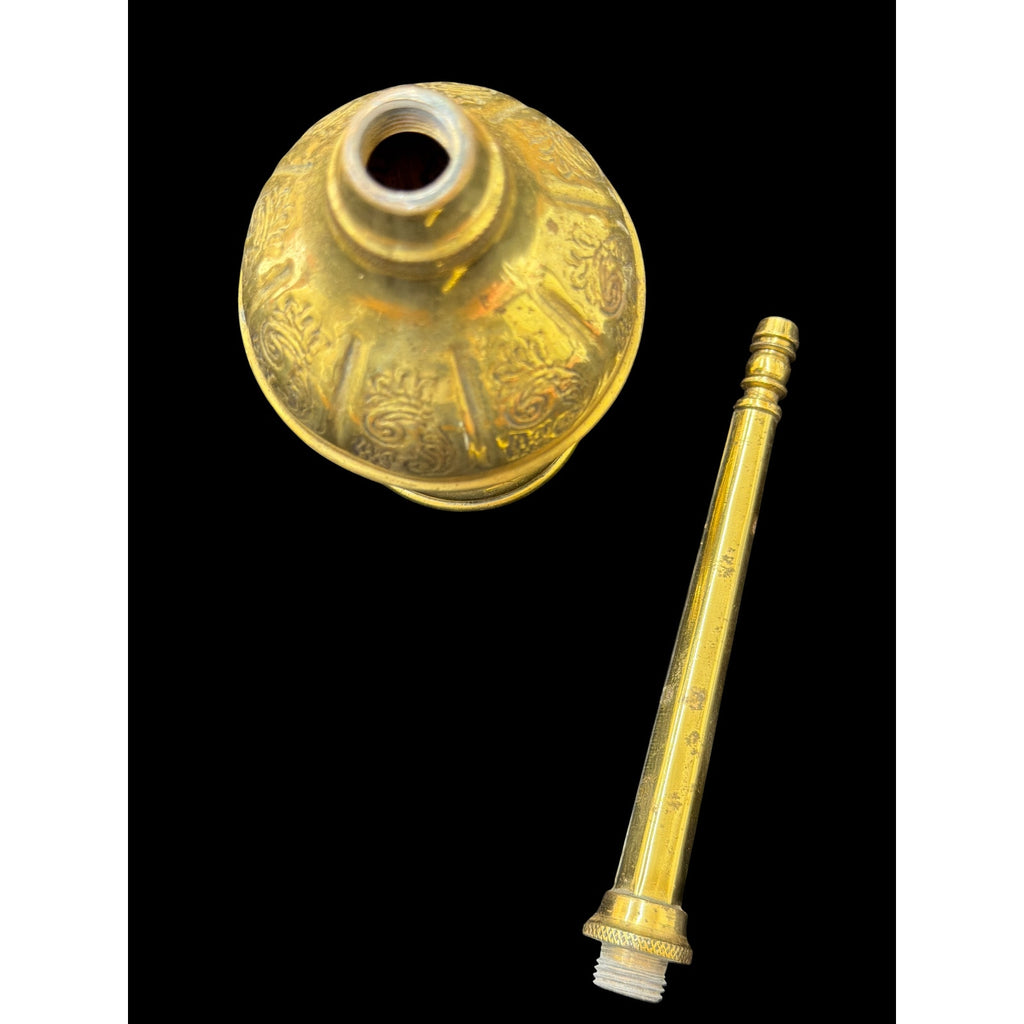 Antique Brass Gulab Pash Rose Water Sprinkler Crown Marked India 10"