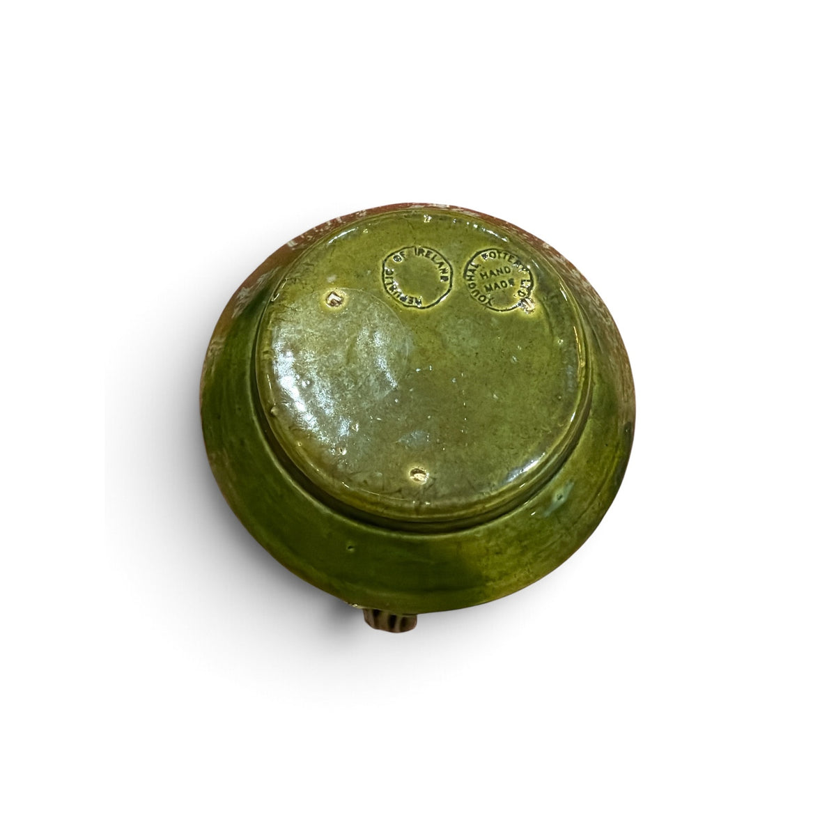 Vintage Irish Pottery Chamberstick Togher Pottery Green Handmade Ireland