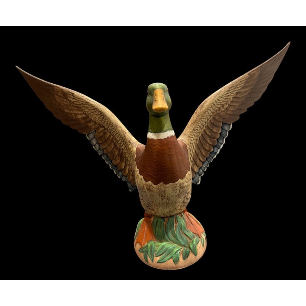 Vintage Holland Mold Mallard Duck Figurine, Large Flying Duck Ceramic Sculpture