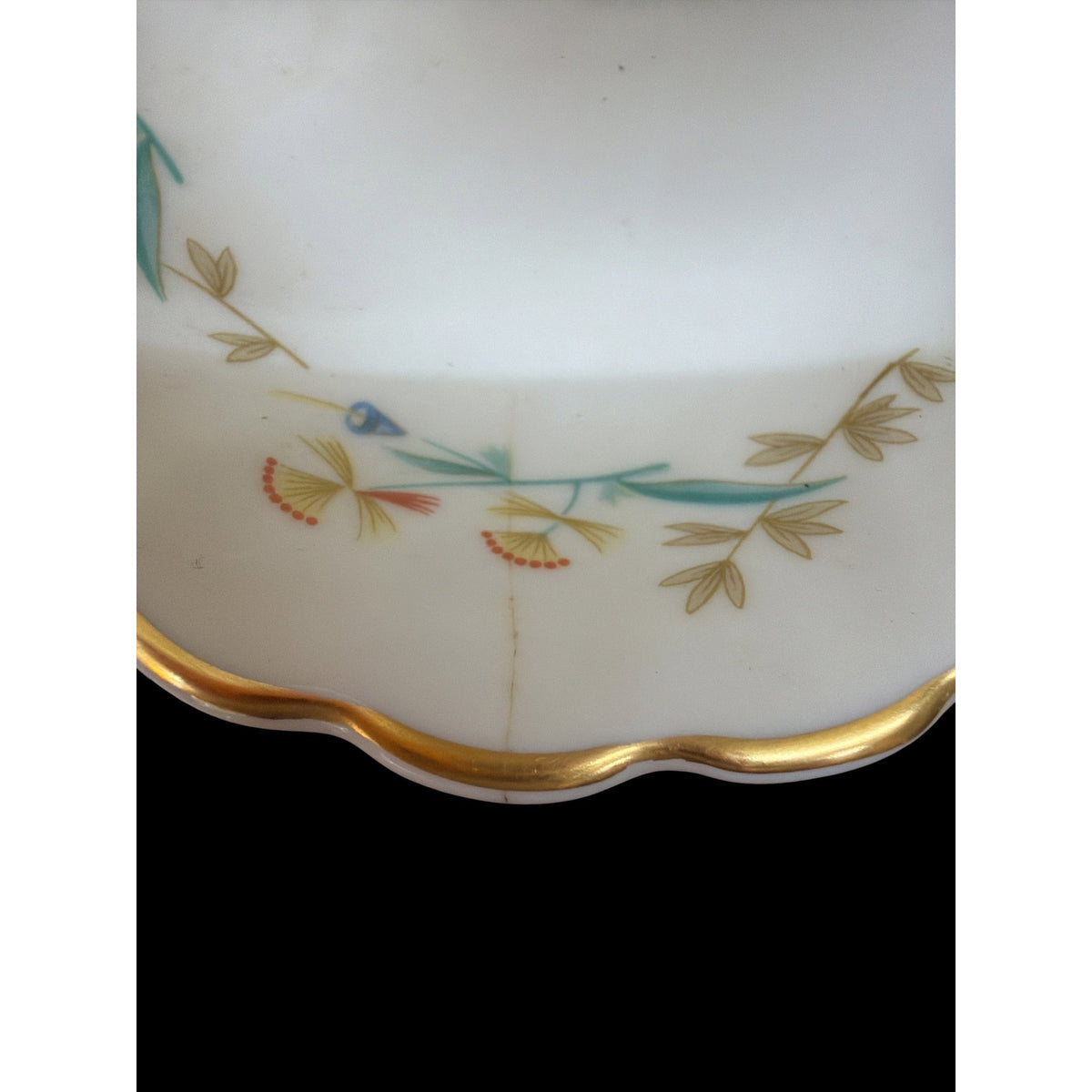 Syracuse Temple Bells Gravy Boat Vintage China Gold Trim Attached Underplate – additional view 8