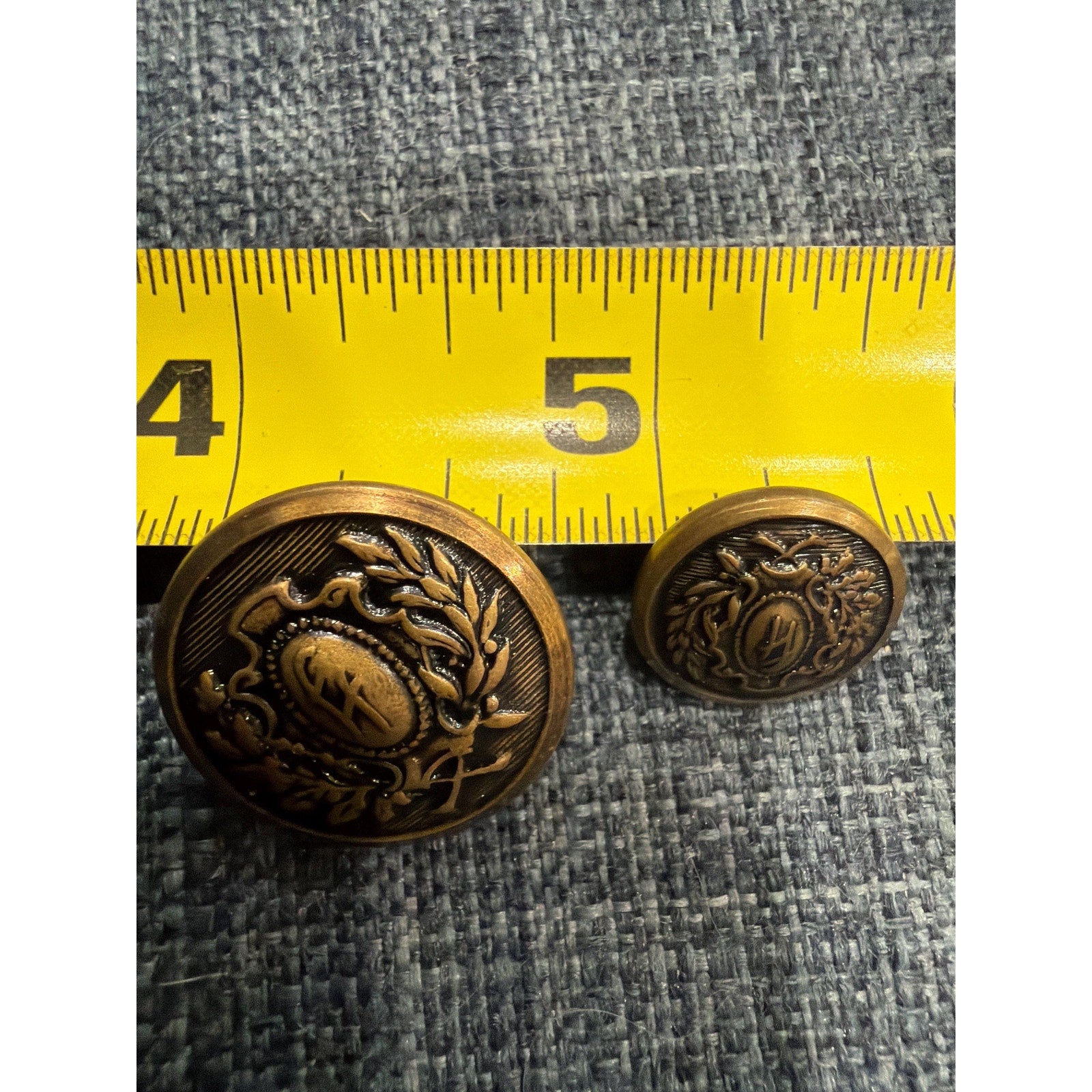 BL-023 Vintage Brass Victorian Style Monogram Buttons Set Coat Blazer
