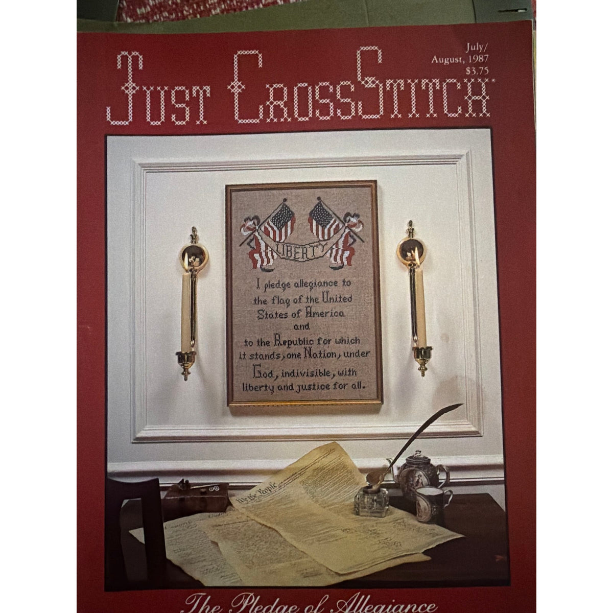 Just CrossStitch July August 1987 Patriotic Patterns NOS
