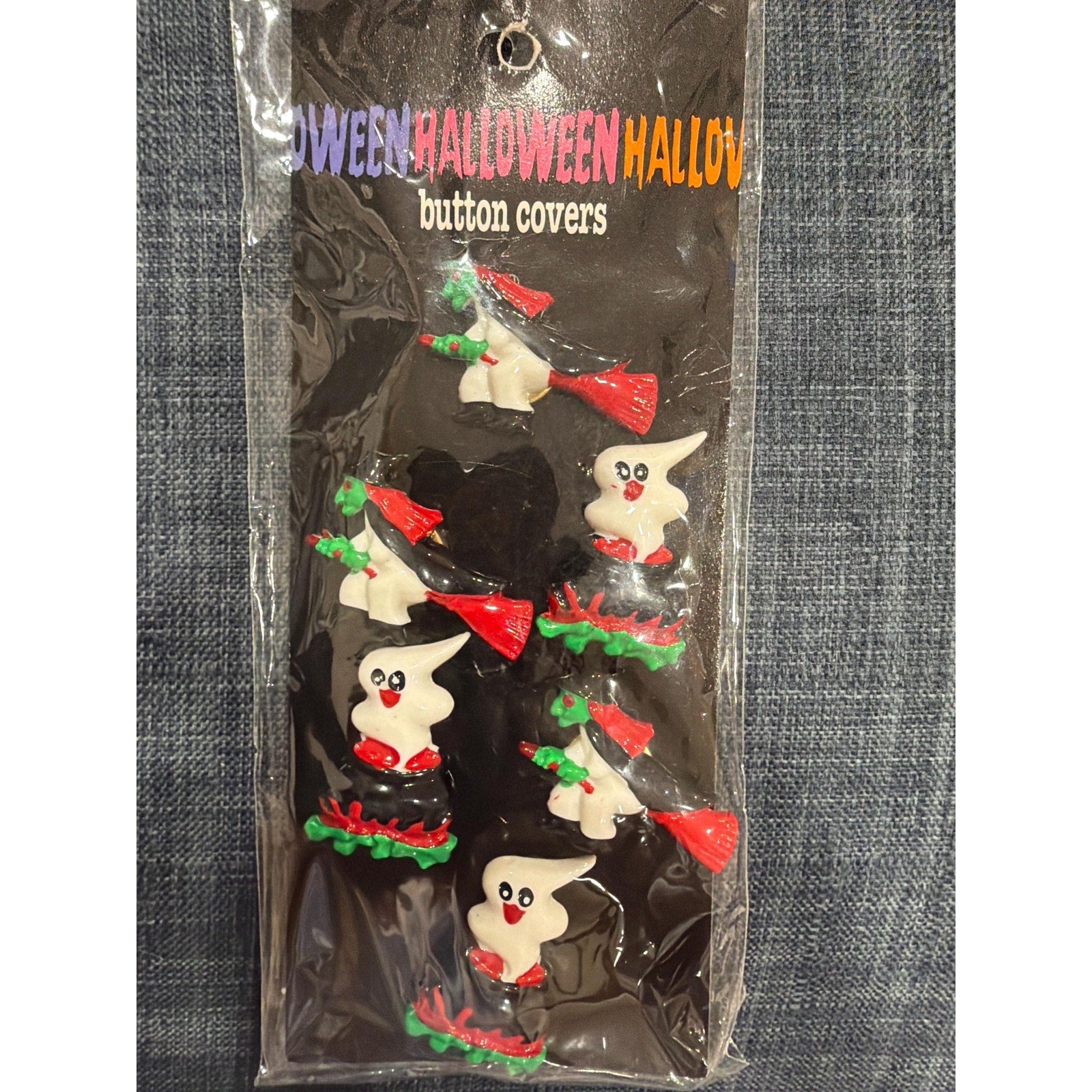 Vintage Halloween Button Covers Bats Costume Sewing NOS Set