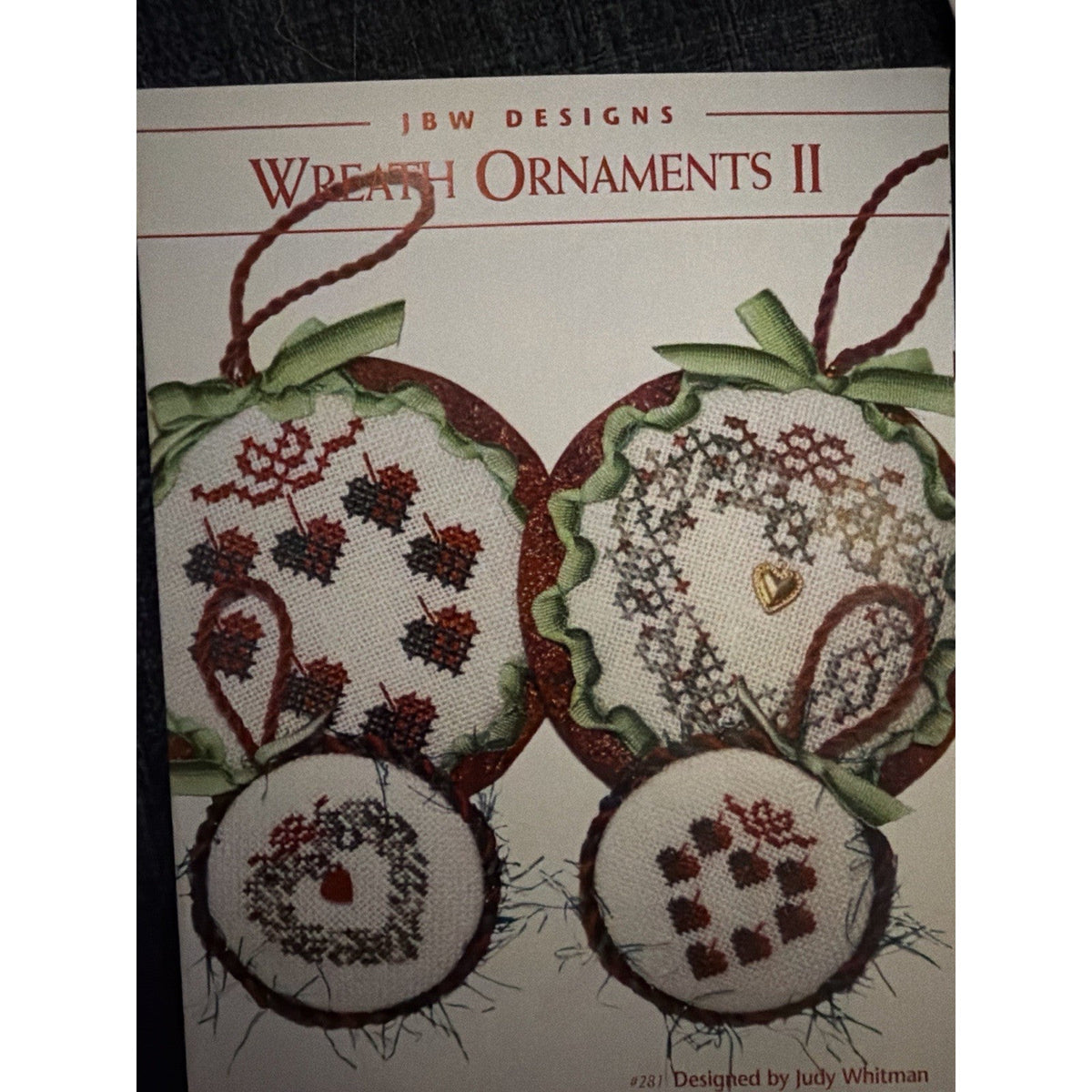 JBW Wreath Ornaments I II III Set 3 Christmas Cross Stitch Patterns Unused
